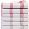 Súprava 6 alebo 12 kockovaných utierok konopná/červená 012 Blancheporte