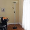 Lindby LED stojacia lampa Ragna, svetlo na čítanie, čierna, stmievateľná - 9620650