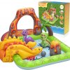 Bestway 53172 Detský Nafukovací Bazén Dinosaurus, vodné ihrisko so šmýkačkou, fontánou + Nafukovacie hračky a loptičky