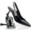 LODIČKY KARL LAGERFELD PANACHE RIBBON SLING BLACK PATENT LTHR