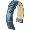 Kožený remienok Hirsch Duke Metallic M 01027180-2, modrý, teletina, dĺžka M, Quick Release 18 mm