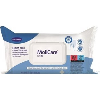 MoliCare Skin vlhké ošetrovacie utierky modrá rada 50 ks