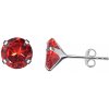 Olivie Strieborné náušnice ČERVENÉ 9976 Průměr: 3mm Ag 925; ≤0,3 g.