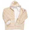 Super hrejivá deka s rukávmi a kapucňou Sherpa, béžová