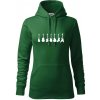 Gitary v rade - Mikina dámská Cape s kapucí - L ( Fľaškovozelená )