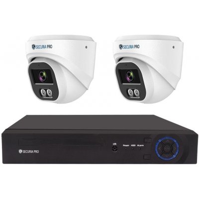 Securia Pro IP kamerový systém NVR2CHV4S-W DOME smart, biely Nahrávanie: bez disku