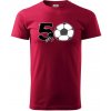 Futbal okrúhle narodeniny 50 - Klasické pánske tričko vyššej gramáže - M ( Marlboro červená )