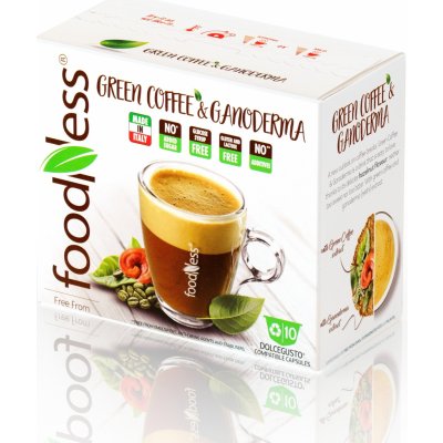 FoodNess Caffe Verde & Ganoderma zelená káva so špongiou Reishi do Dolce Gusto 10 kusov