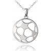 MINET Strieborný náhrdelník FUTBALOVÁ LOPTA