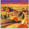 Maľovanie podľa čísel - Jeseň na farme - 80x80 cm, bez dřevěného rámu - výroba CZ