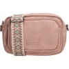 Beagles dámska crossbody kabelka Malaga s dekoratívnym popruhom - svetlo ružová