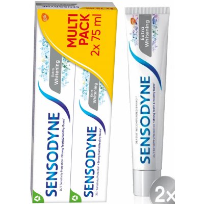 Sensodyne Extra Whitening jemne bieliaca zubná pasta 2 x 75 ml