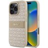 DKNY PU Leather Repeat Pattern Tonal Stripe Zadní Kryt pro iPhone 16 Pro Pink DKHCP16LPRTHSLP