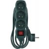 Emos P1313Z, predlžovací kábel, 3 m, 3 zásuvky, s vypínačom, zelený P1313Z