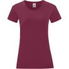 Fruit of the Loom Tričko Lady-Fit Iconic 150 T, krátký rukáv, dámské COT-16143237002 M Burgundová