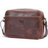 Bullcaptain pánska kožená taška Fidel Crazy Horse Hnedá 3L