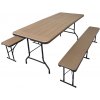 TENTino Plastový pivný set skladací WOOD - 180 cm