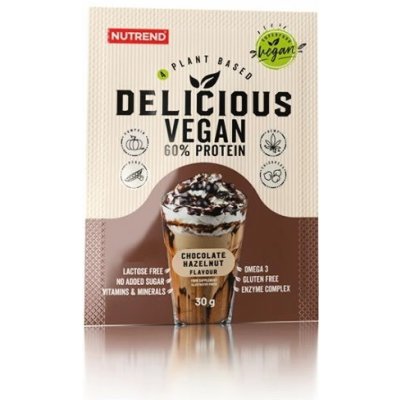 Nutrend Delicious Vegan Protein 30 g čokoláda - lieskový oriešok