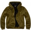 Brandit Pánska mikina s teplou podšívkou Sweatjacket Teddylining, olivová - 5XL