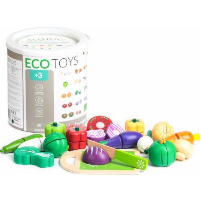 Eco Toys drevená zelenina na krájanie 20ks