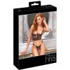 Abierta Fina Shelf Bra Set hnedo-zlatý s ozdobnými detailmi