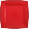Santex Papierové taniere štvorcové jednofarebné 18 x 18 cm Farba: červená