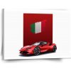 Sablio Obraz Ferrari Talianska vlajka na červenom bloku - 150x110 cm