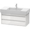 Duravit Ketho - Umývadlová skrinka 48x100x46 cm, 2 zásuvky, lesklá biela KT664102222