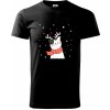 Mačka sa sobími rohmi - Klasické pánske tričko vyššej gramáže - 4XL ( Čierna )