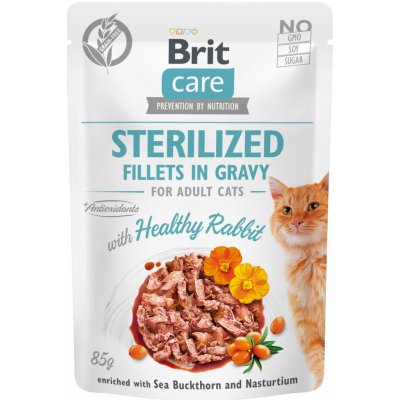 Kapsička Brit Care Cat Sterilized. Fillets in Gravy Rabbit 85 g