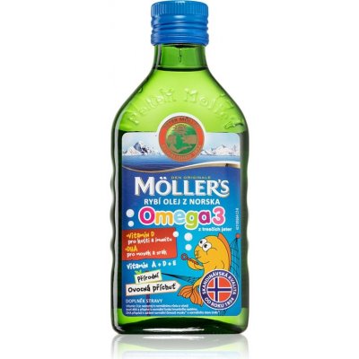 Möller’s Omega 3 Ovocná príchuť rybí olej výživový doplnok 250 ml