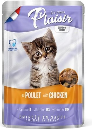 Plaisir Cat kitten kuracie v omáčke 22 x 100 g