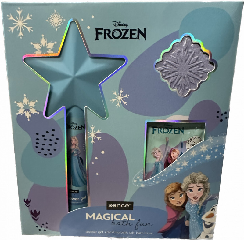 Disney Frozen Magic Wizard sprchový gel 300 ml + šumivá guľa do koupele 60 g + sůl 55 g darčeková sada