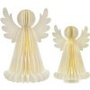 LED dekorácie EMOS Vianočné papierové anjeli so stojanom, 2 ks, 28/38 cm, vnútorné DCAW23