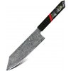 IZMAEL Damaškový kuchynský nôž Zankuro Cleaver/Čierna/Červená 18 cm