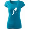 T-ričko Catz dámske tričko Farba trička: Tyrkysová, Farba potlače: Biela, Veľkosť: S