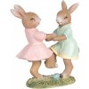 Clayre & Eef Figúrka tancujúce zajace 8cm