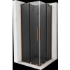 MEXEN/S - Velar Duo sprchovací kút, posuvné dvere 80 x 80, grafit, meď kartáčovaná 871-080-080-42-65