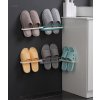 Nástenný držiak na papuče – skladací organizér (šedo-biely) (ASN5)