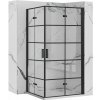 Rea Molier Black Double, sprchový kút so skladacími dverami 90(dvere) x 80(dvere), 6mm číre sklo, čierny profil, KPL-K1011