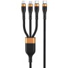 3v1 Kábel WG USB-C/Lightning/Micro na USB-C, 1,5m,až 100W,čierna