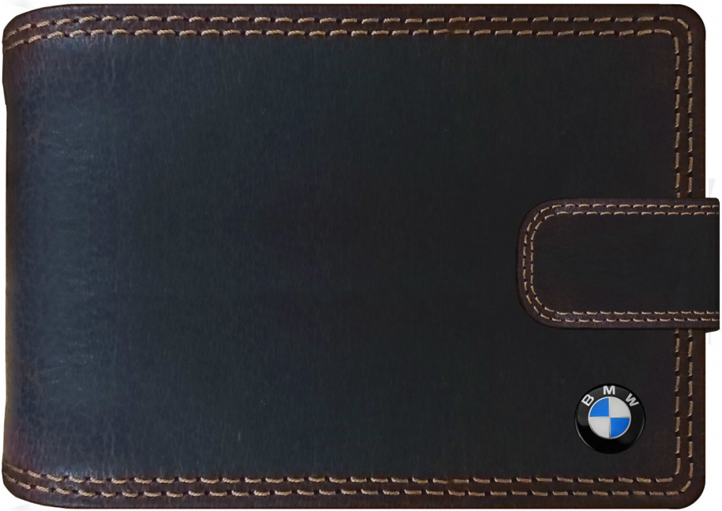 Kožená peňaženka BMW pánska hnedá RFID bezpečnostná