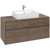 VILLEROY & BOCH Collaro závesná skrinka pod umývadlo na dosku (umývadlo v strede), 4 zásuvky, 1200 x 500 x 548 mm, Arizona Oak, C12800VH