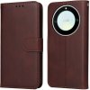 Peňaženkové kožené puzdro Classic Calf na Honor Magic5 Lite - Hnedá