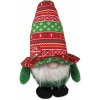 Hračka Dog Fantasy Winter Tale trpaslík pískací zeleno-červený 30cm