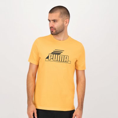 PUMA Bavlnené pánske tričko na fitnes s krátkym rukávom oranžové S