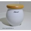 Dóza Baňák biela s dreveným uzáverom Petržel 10 cm český porcelán Dubí