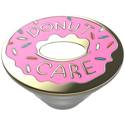 PopSockets PopTop Gen.2, Donut Care Enamel, smalt+kov, ružový donut, výmenný vršok