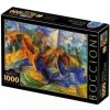 D-TOYS Puzzle Kůň a jezdec a budovy 1000 dílků