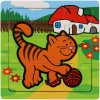 TEDDIES Drevené puzzle Moje prvé zvieratká: Mačka 9 dielikov